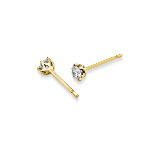 STREAM SETTING PIERCED EARRINGS(2ZP1671)K18 ピアス｜スター