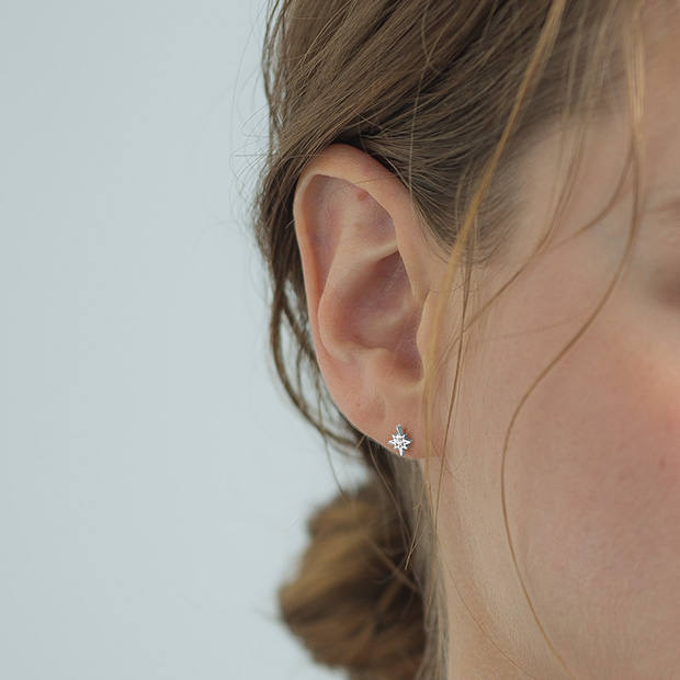 ピアスDIAMOND STAR & MOON PIERCED EARRINGS(2ZP1488)|スター