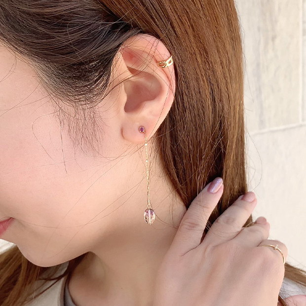 STARJEWELRY K10イヤリング CHAIN EARRINGS