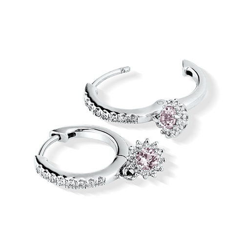 GARDEN HALO MORGANITE PIERCED EARRINGS(1XP0411)Pt950 ピアス