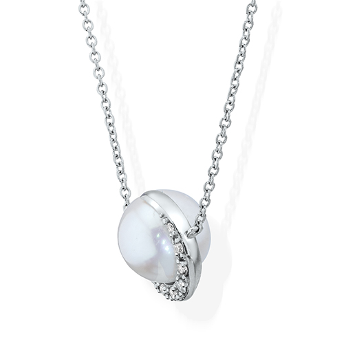 DIAMOND PEARL MOON NECKLACE(2XN0476)Pt950 ネックレス｜スター