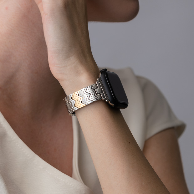 美品】STAR JEWELRY ステンレススチールバンドアップルウォッチ 美品】STAR JEWELRY ステンレススチールバンドアップルウォッチ
