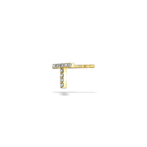 DIAMOND INITIAL PIERCE (T)(片耳用)(2ZP1607)K18 ピアス