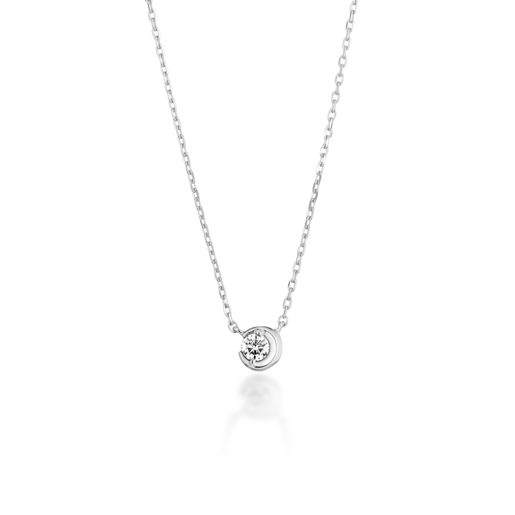 ネックレスMOON SETTING DIAMOND NECKLACE 0.04ct(2ZN1660