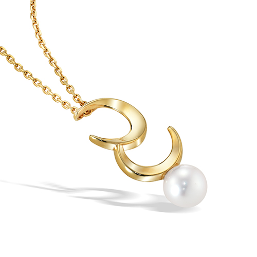 ☆人気☆【Hei】☆GLOSS OVAL PEARL NECKLAC.E☆ネックレス☆ DOUBLE MOON PEARL NECKLACE(2JN0955)K10 ネックレス｜スター