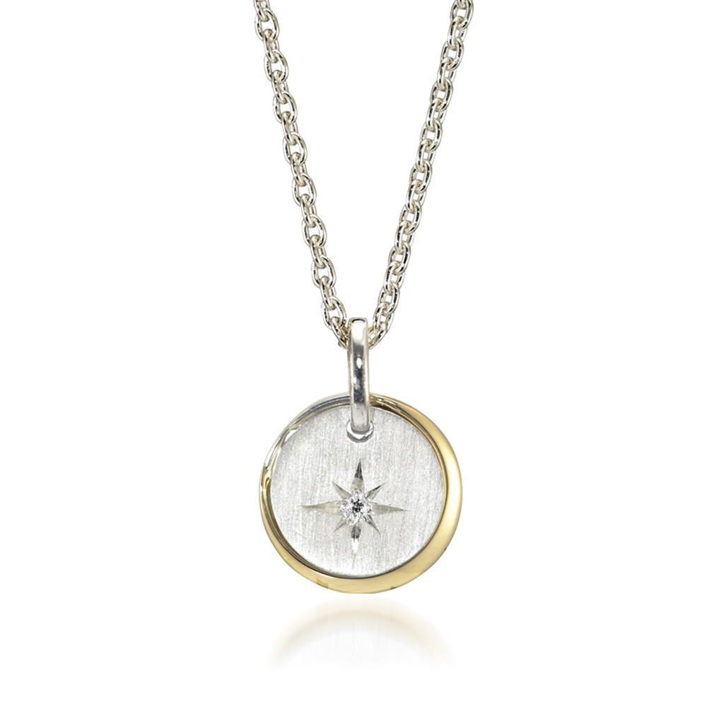 DIAMOND STAR & MOON NECKLACE(2SN1655)SV925/K10 ネックレス｜スター  