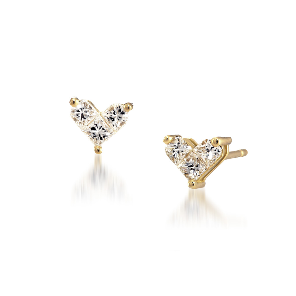 ピアスMYSTERIOUS HEART DIAMOND PIERCED EARRINGS 0.30ct(1ZP0877