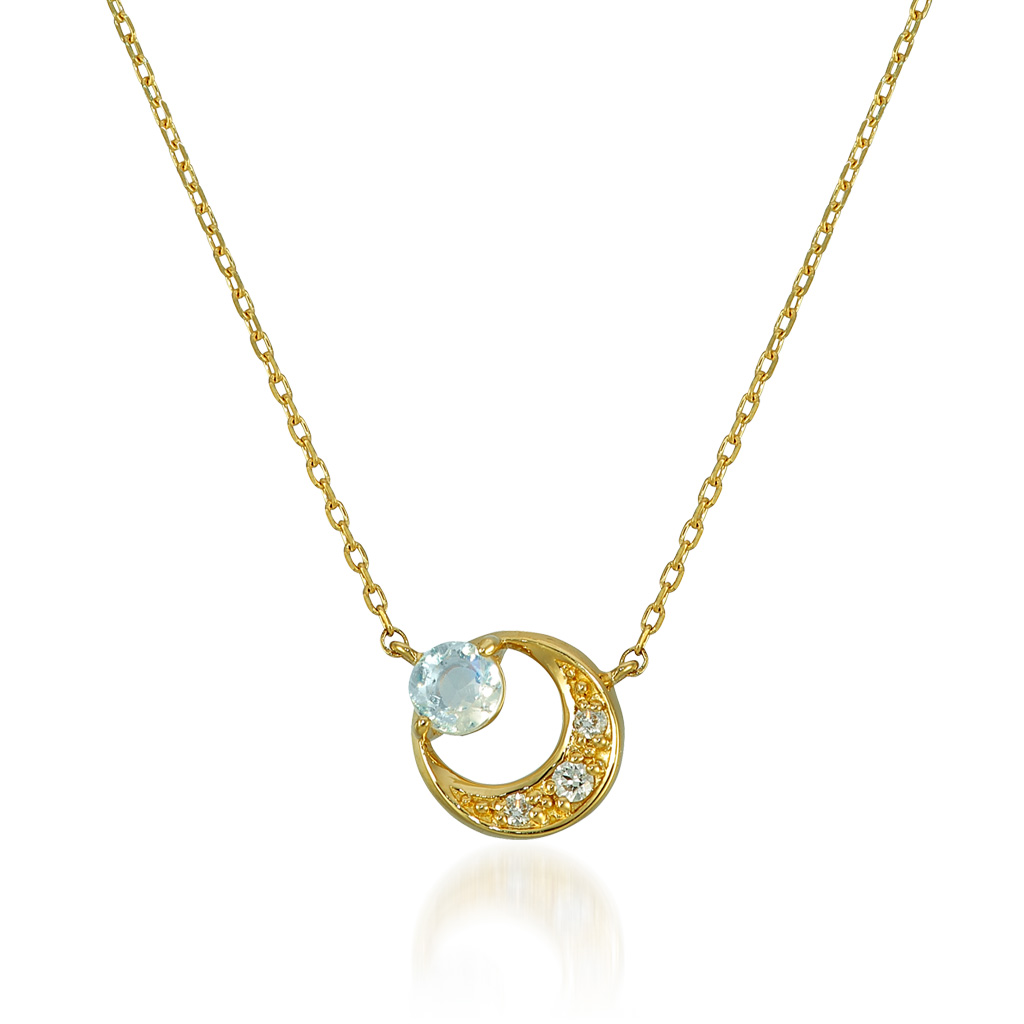 ネックレスBLUE MOONSTONE MOON NECKLACE(2ZN2313)｜スタージュエリー