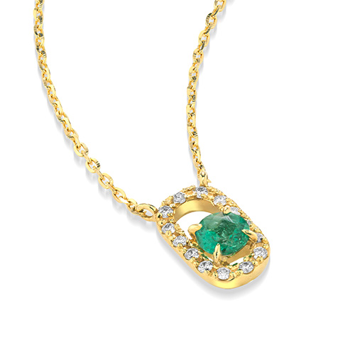 DIAMOND CLIP EMERALD NECKLACE(1ZN1154)K18 ネックレス｜スター