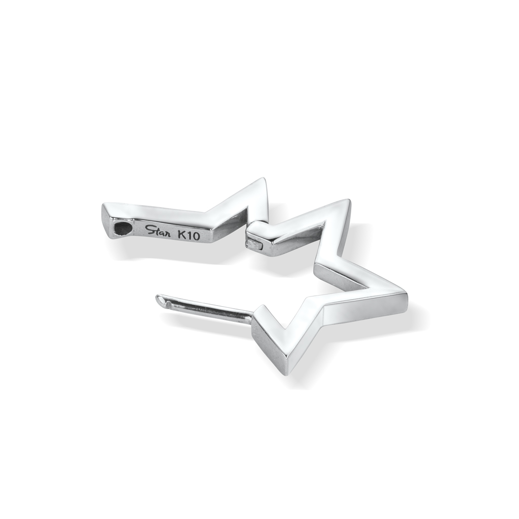 STAR CLICK HOOP PIERCED EARRINGS(2JP1028)K10 ピアス｜スター