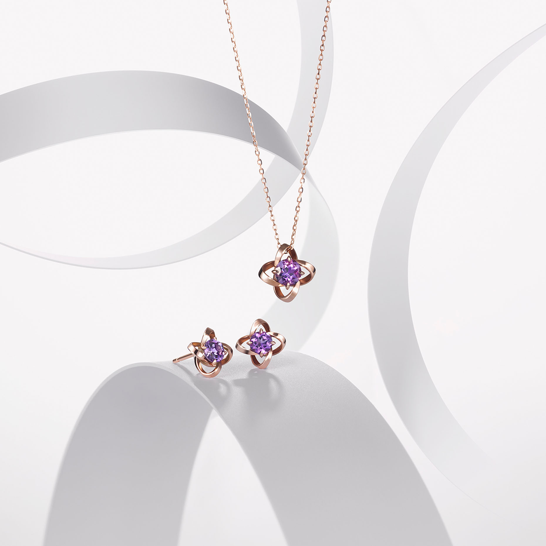 FOUR RAYED FLOWER NECKLACE(2JN1111)K10 ネックレス｜スター