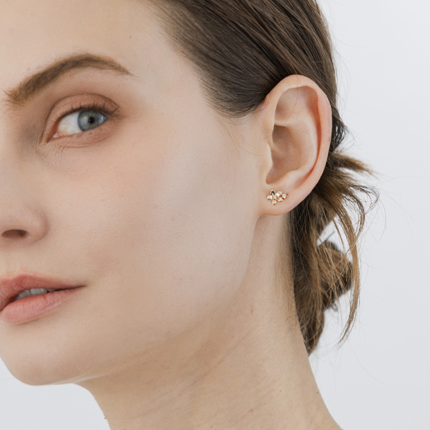 #18金#ピアス#スターカット#片方 BLOOMING STAR PIERCED EARRING(片耳用)(2JP1131)K10 ピアス｜スター