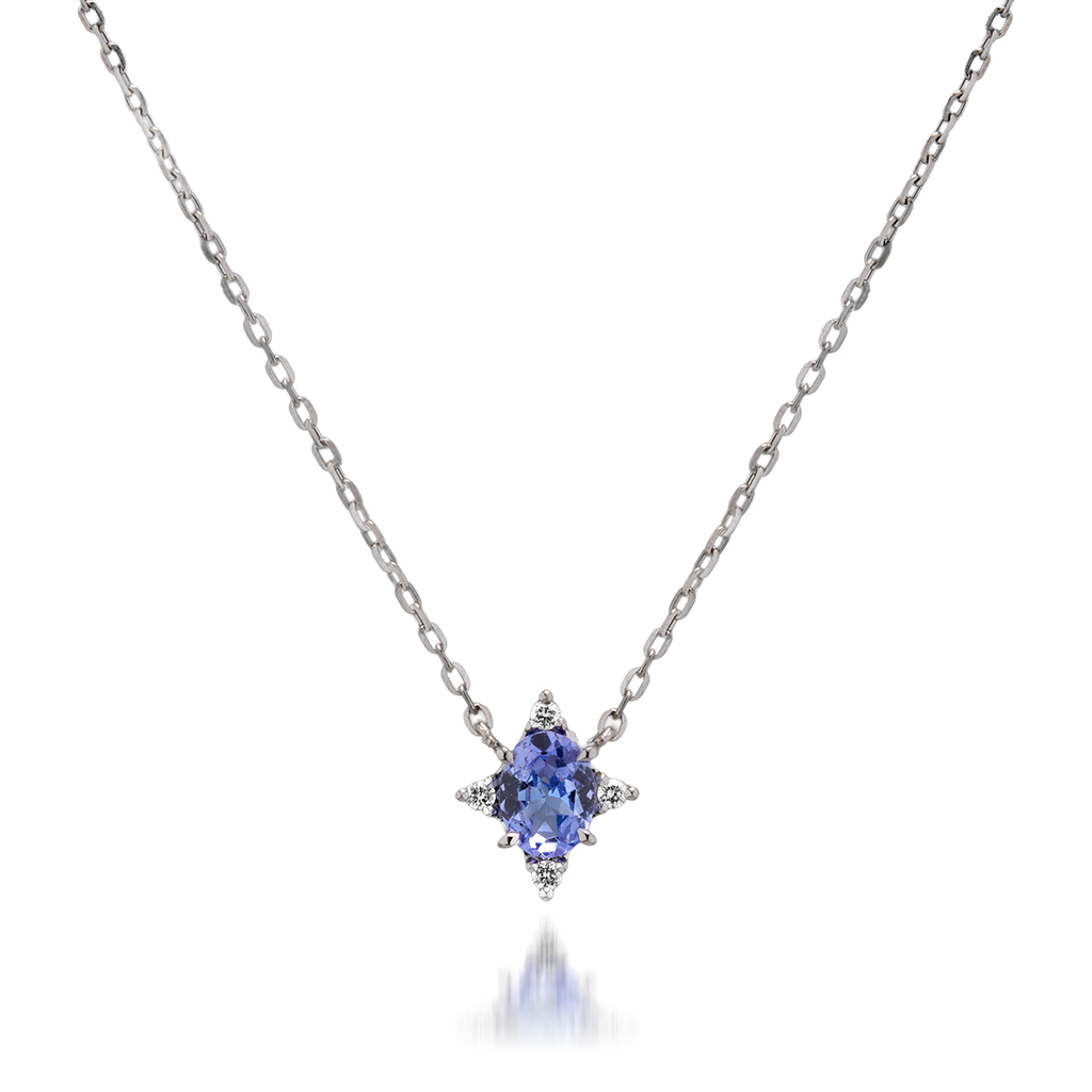 Pt950 ネックレス TANZANITE  PIERCED EARRINGS(12月の誕生石 タンザナイト)