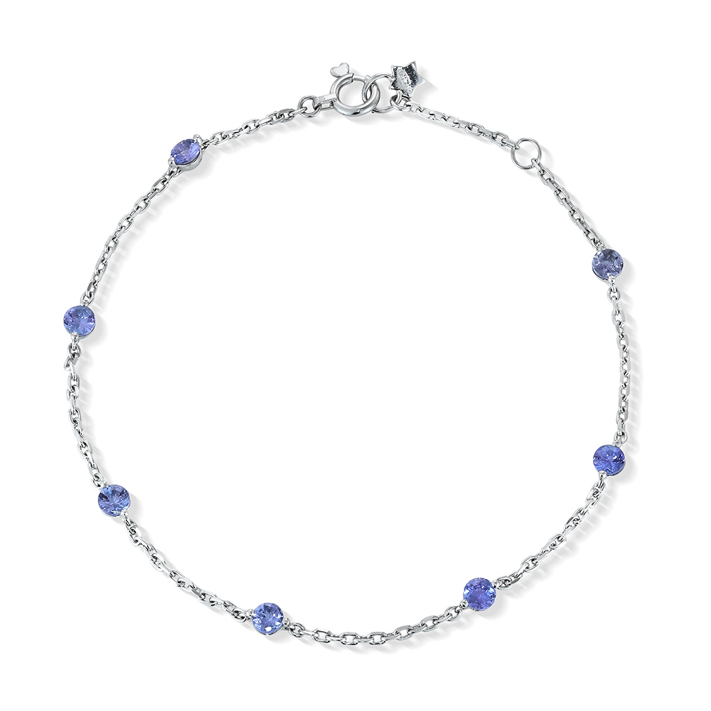 Pt950 ブレスレット TANZANITE STATION BRACELET(12月の誕生石 タンザナイト)