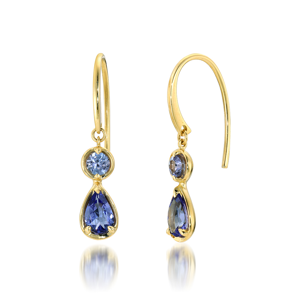 K18 ピアス TANZANITE HOOK PIERCED EARRINGS(12月の誕生石 タンザナイト)