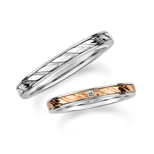 DANCING PETALS MARRIAGE RING(2PR0798)Pt950 マリッジリング｜スター