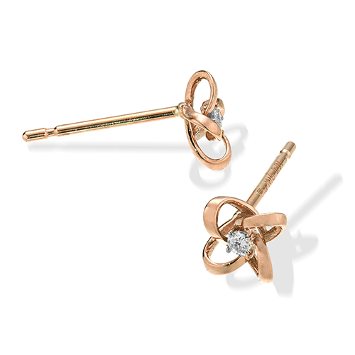 FOUR RAYED FLOWER PIERCED EARRINGS (PG)(2JP1148)K10 ピアス｜スター