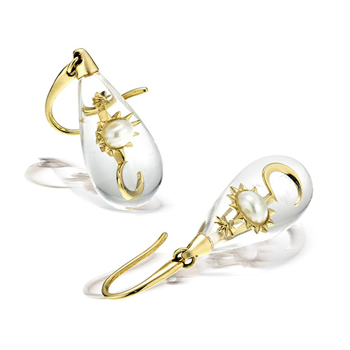 CLEAR CELESTIAL DROP PIERCED EARRINGS (K10)(2JP1130)K10 ピアス