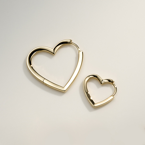 HEART CLICK HOOP PIERCED EARRING(S/片耳用)(2JP0966)K10