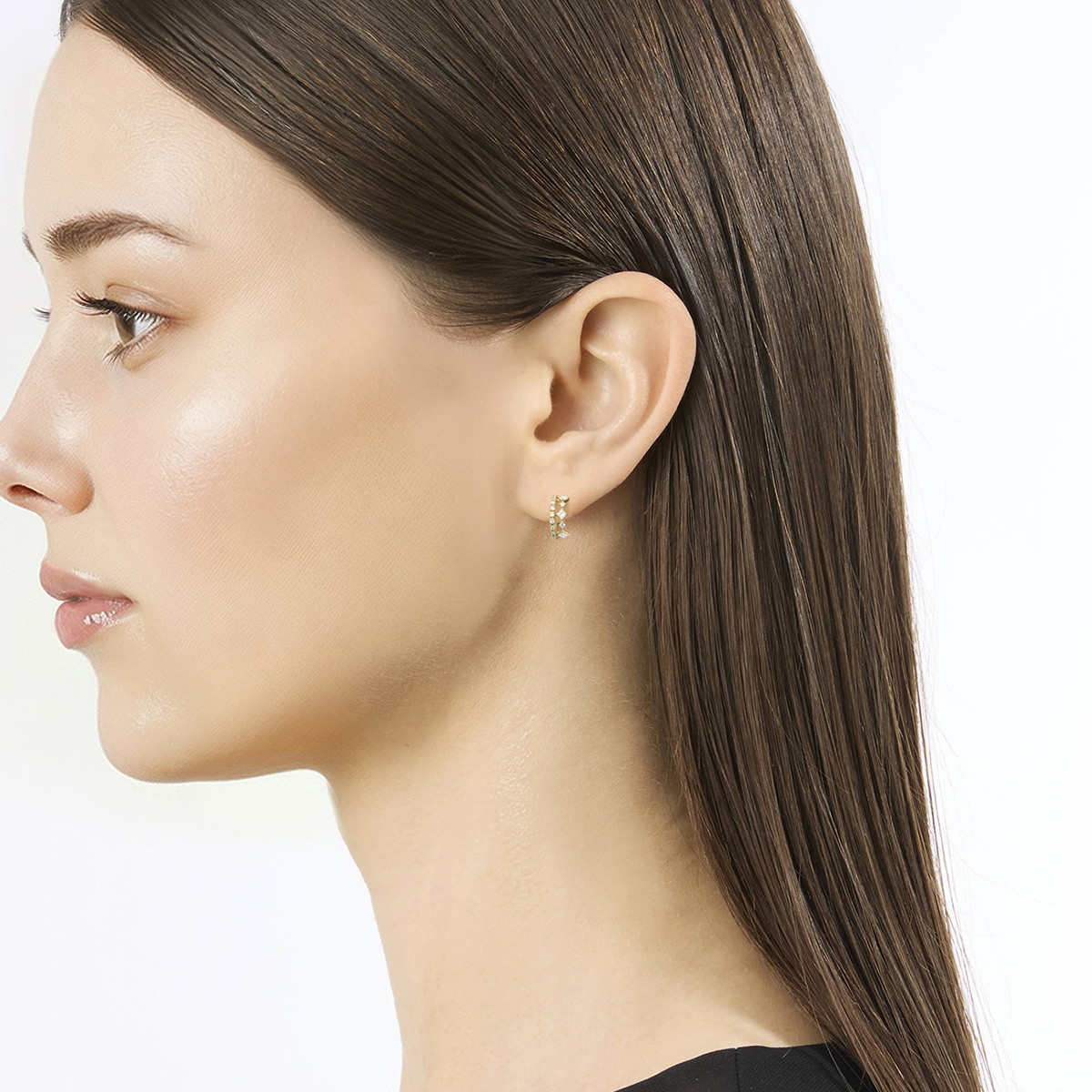 GLIMMER CLUSTER PIERCED EARRINGS(1ZP0967)K18 ピアス｜スター