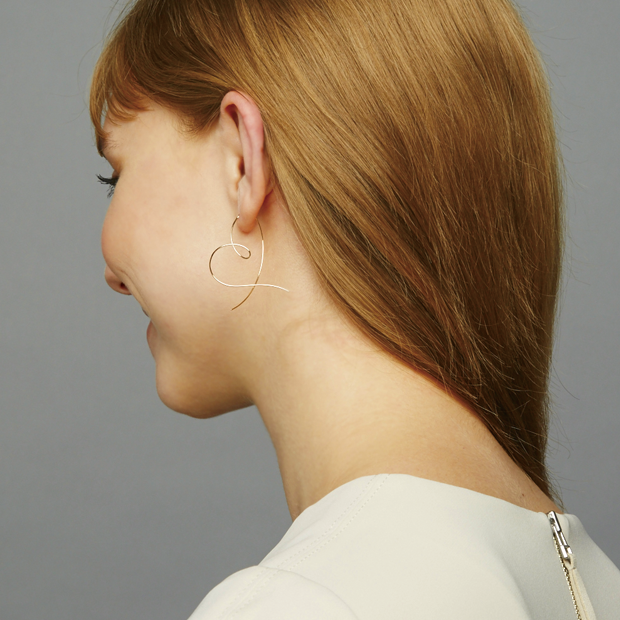 HEART LINE PIERCED EARRINGS(L)(2JP7135)STAR JEWELRY GIRL (スター 