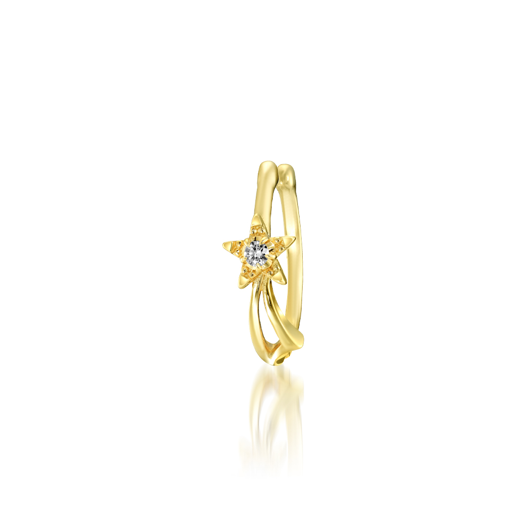 SHOOTING STAR EAR CUFF(片耳用)(2JE0127)K10 イヤーカフ｜スター 