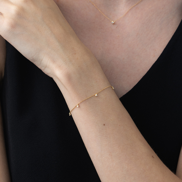 DIAMOND STATION BRACELET(2ZU0607)K18 ブレスレット｜スター