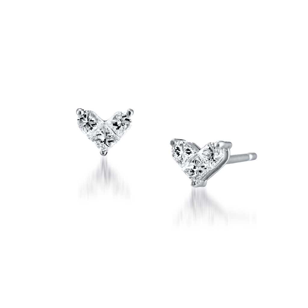 ピアスMYSTERIOUS HEART DIAMOND PIERCED EARRINGS 0.16ct(1XP0376