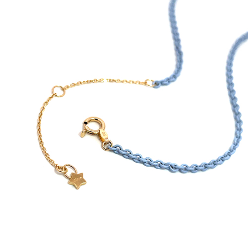 COLOR ON COLORS CHAIN NECKLACE(ブルー)(2SK0651)SV925/K10