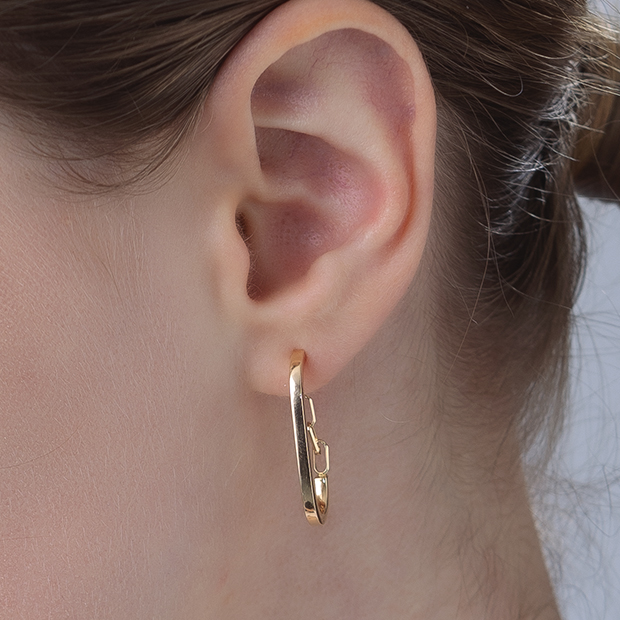 CLIP CHAIN HOOP PIERCED EARRINGS(L)(2JP0954)K10 ピアス 