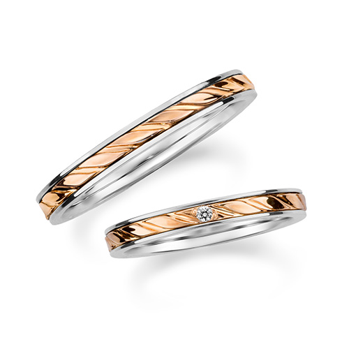 DANCING PETALS MARRIAGE RING(2PR0799)Pt950/K18 マリッジリング