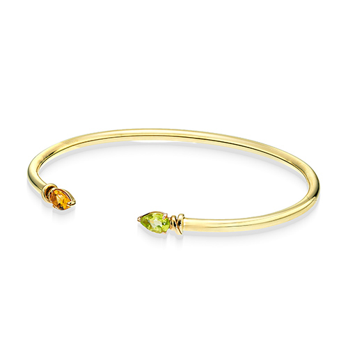 FLEX BANGLE (シトリン＆ペリドット)(2JU0393)K10 バングル｜スター