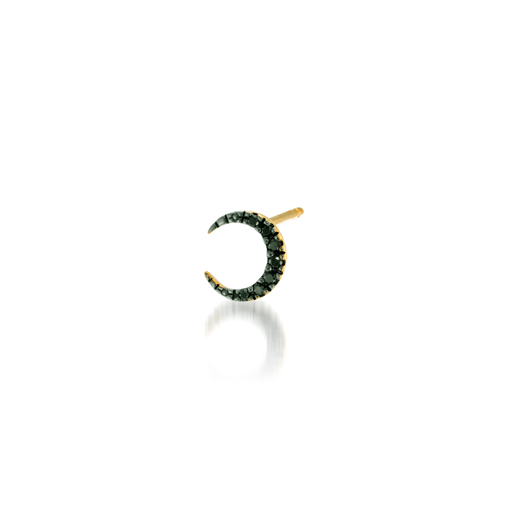 ピアスBLACK DIAMOND MOON PIERCED EARRING(片耳用)(2ZP1632)｜スター