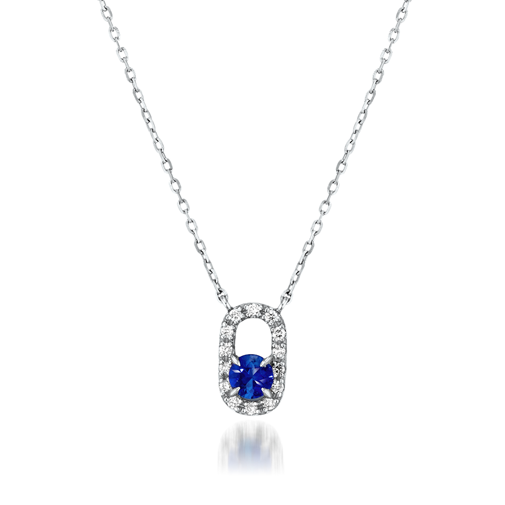 DIAMOND CLIP SAPPHIRE NECKLACE