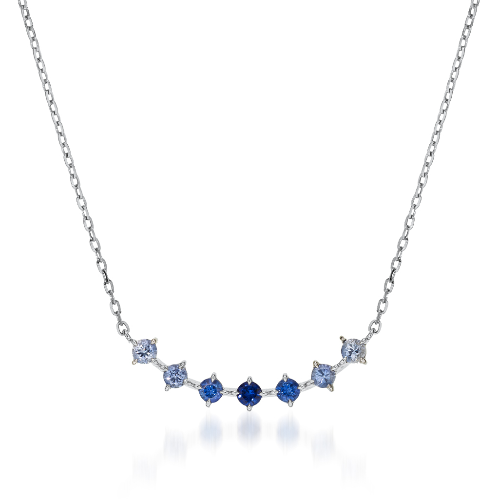 Pt950 ネックレス GRADIENT SAPPHIRE NECKLACE(9月の誕生石 サファイア)