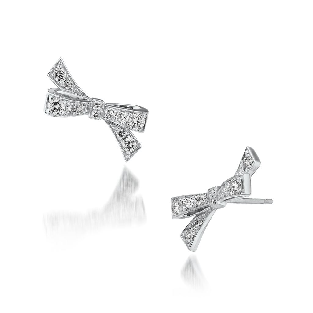Pt950 ピアス DIAMOND BOW
