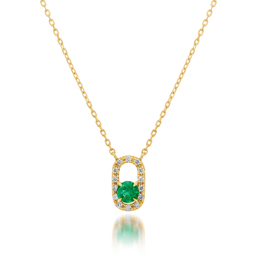 DIAMOND CLIP EMERALD NECKLACE