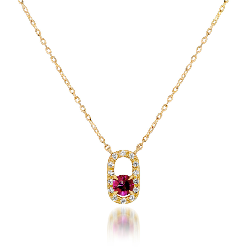 DIAMOND CLIP RUBY NECKLACE