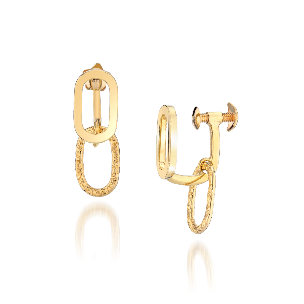 TEXTURE CLIP CHAIN EARRINGS