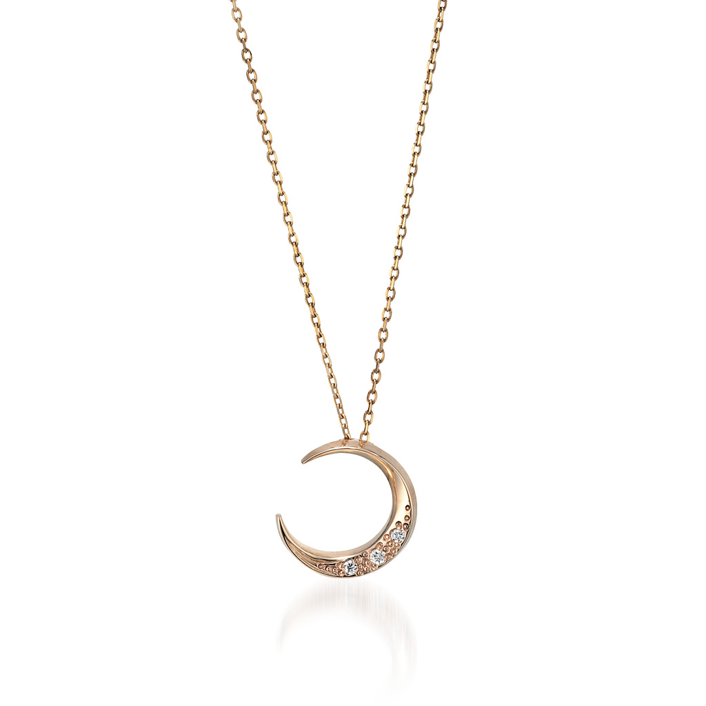 *DIAMOND MOON NECKLACE