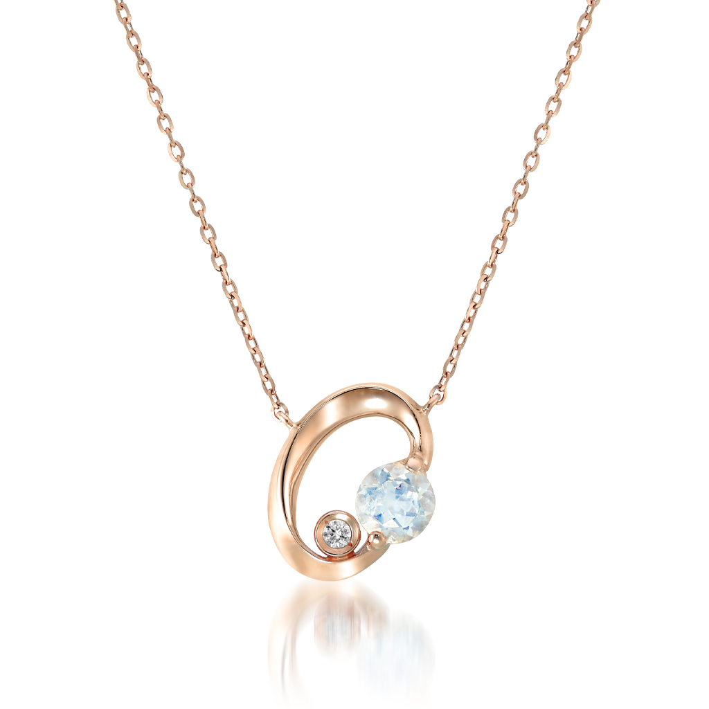 K10 ネックレス BLUE MOONSTONE NECKLACE(6月の誕生石 ムーンストーン)