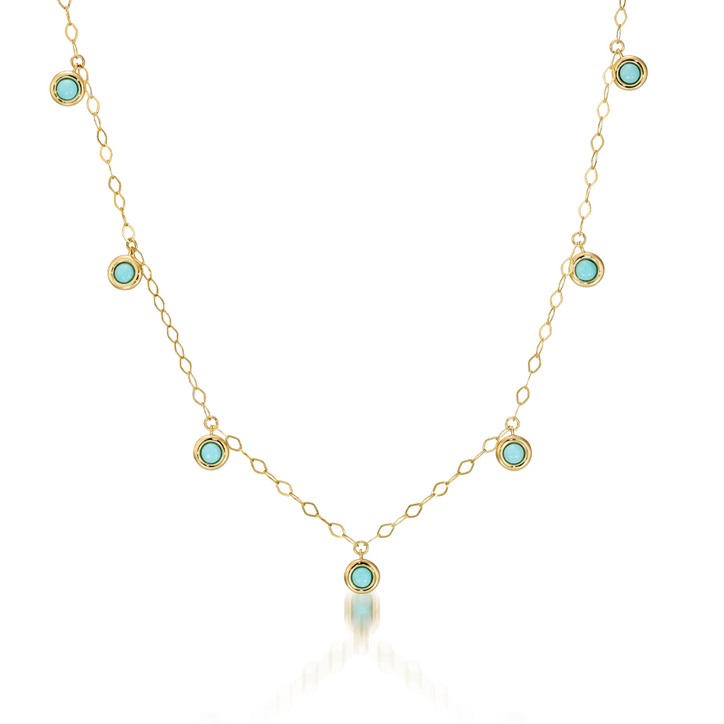 K10 ネックレス TURQUOISE CIRCLE NECKLACE(12月の誕生石 ターコイズ)