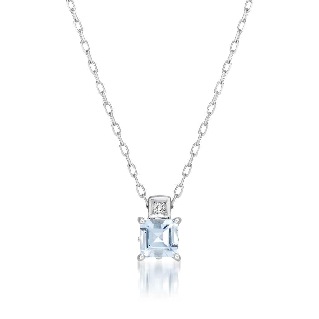 AQUAMARINE & DIAMOND NECKLACE