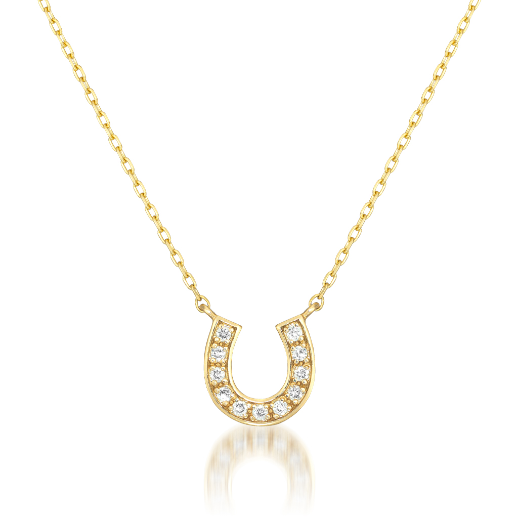 K10 ネックレス DIAMOND HORSESHOE NECKLACE(4月の誕生石 ダイヤモンド)