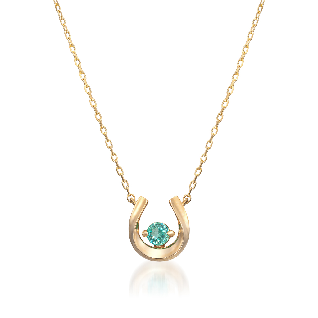 K10 ネックレス HORSESHOE EMERALD NECKLACE(5月の誕生石 エメラルド)