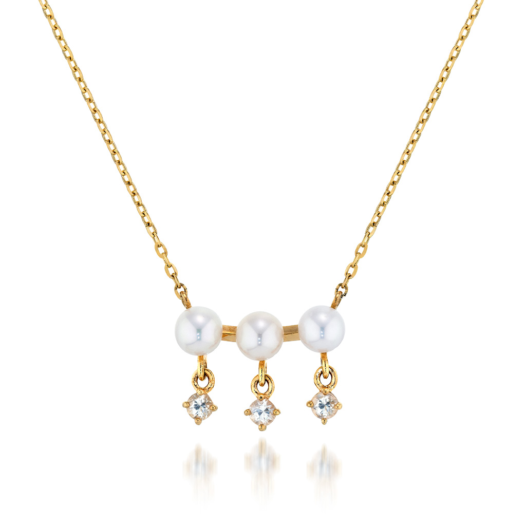 BABYPEARL＆WHITE SAPPHIRE NECKLACE