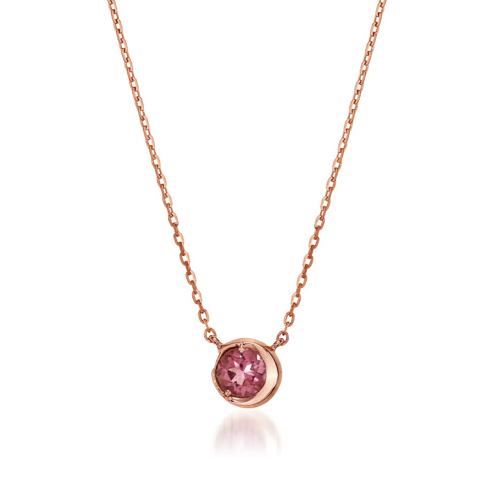 MOON SETTING NECKLACE (PINK TOURMALINE)(2JN1209)K10 ネックレス