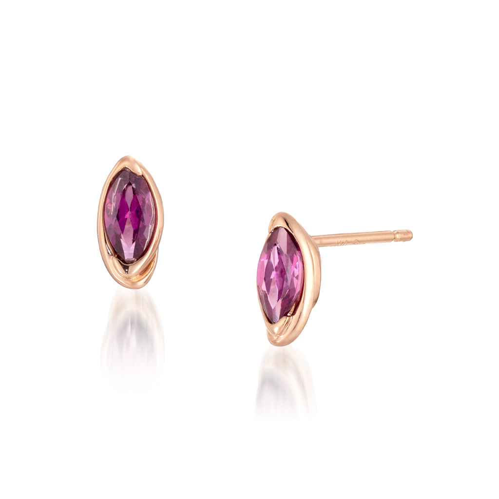 K10 ピアス RHODOLITE GARNET PIERCED EARRINGS(1月の誕生石 ガーネット)