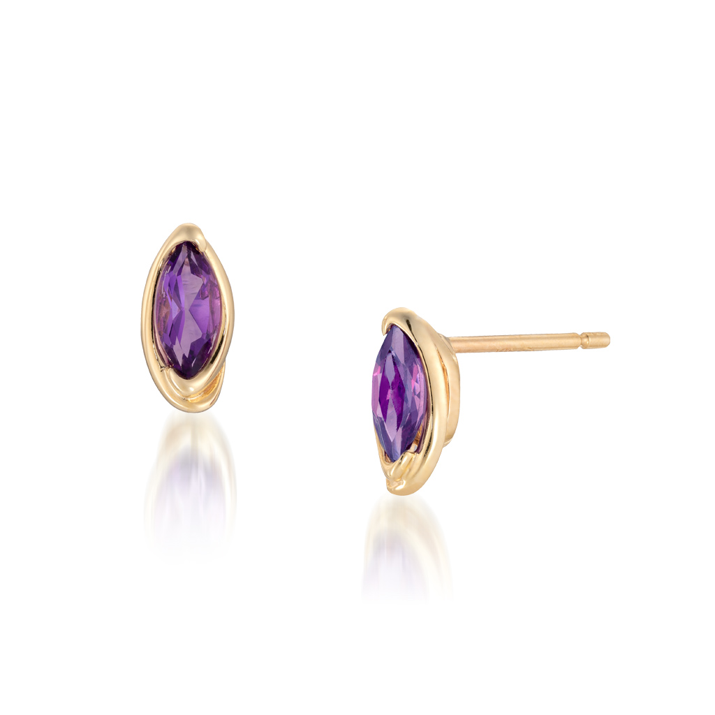 K18 ピアス  AMETHYST PIERCED EARRINGS(2月の誕生石 アメシスト)