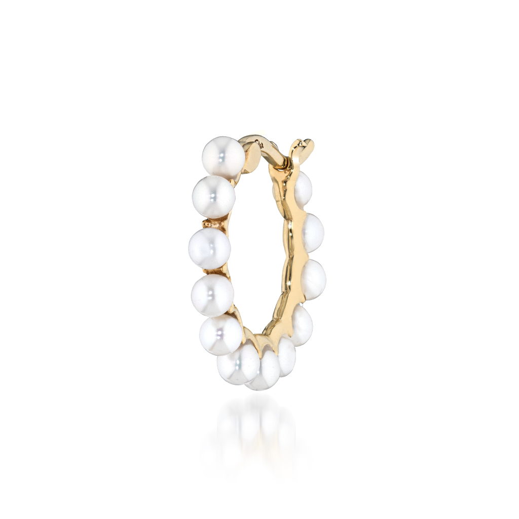 BABY PEARL HOOP PIERCED EARRING(M/片耳用)